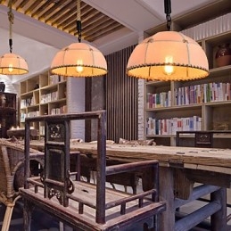 Retro ręcznie robiony żyrandol z konopnej liny w stylu wiejskim w stylu industrialnym