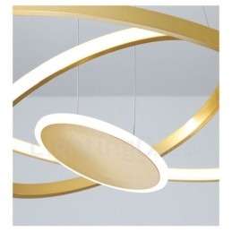 Trzy koła Nowoczesny design Trzy pierścienie Złota lampa wisząca z pilotem