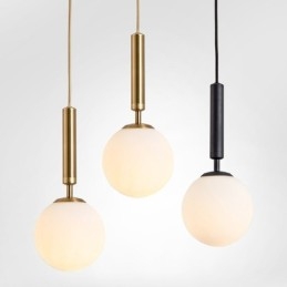 Nowoczesna, współczesna lampa wisząca z kloszem szklanym