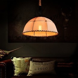 Retro ręcznie robiony żyrandol z konopnej liny w stylu wiejskim w stylu industrialnym
