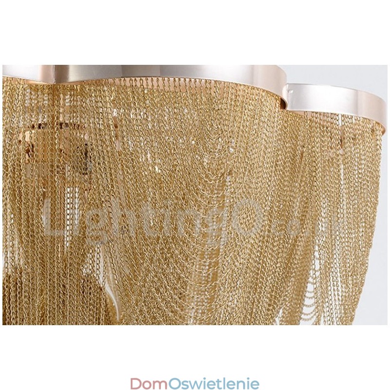 Żyrandol z frędzlami Designerska lampa wisząca Srebrny Złoty kolor