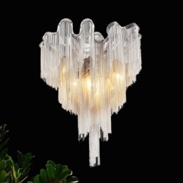 Żyrandol z frędzlami Designerska lampa sufitowa Srebrny Złoty kolor