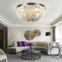 Żyrandol z frędzlami Designerska lampa sufitowa Srebrny Złoty kolor