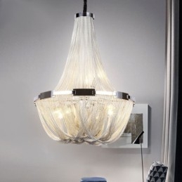 Żyrandol z frędzlami Designerska lampa wisząca Srebrny Złoty kolor