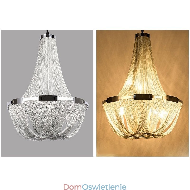 Żyrandol z frędzlami Designerska lampa wisząca Srebrny Złoty kolor