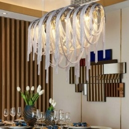 Żyrandol z frędzlami Designerska lampa wisząca Srebrny Złoty kolor