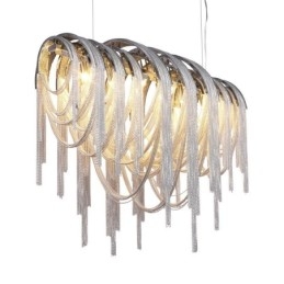 Żyrandol z frędzlami Designerska lampa wisząca Srebrny Złoty kolor