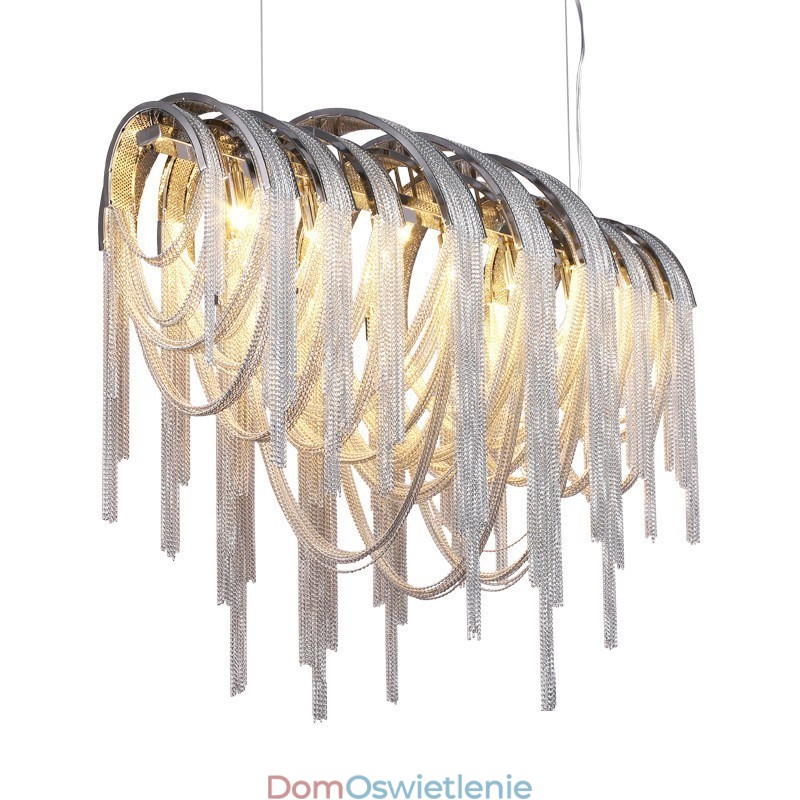 Żyrandol z frędzlami Designerska lampa wisząca Srebrny Złoty kolor