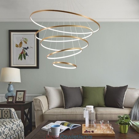 Duży 4 Pierścienie 5 Pierścieni Czarny Biały Złoty Wisiorek Światła Nowoczesny Design Duży 4 Pierścienie 5 Pierścieni Czarny Biały Złoty Wisiorek Światła Nowoczesny Design