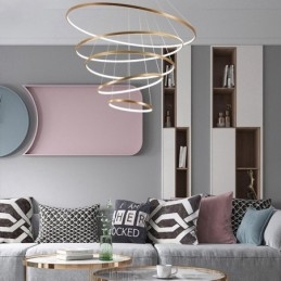 Duży 4 Pierścienie 5 Pierścieni Czarny Biały Złoty Wisiorek Światła Nowoczesny Design