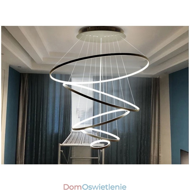 Duży 4 Pierścienie 5 Pierścieni Czarny Biały Złoty Wisiorek Światła Nowoczesny Design