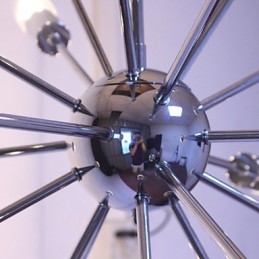 Żyrandol Nowoczesny Globus Salon Wiszący Jadalnia Zakupy Sklep Noc Metal Chrom