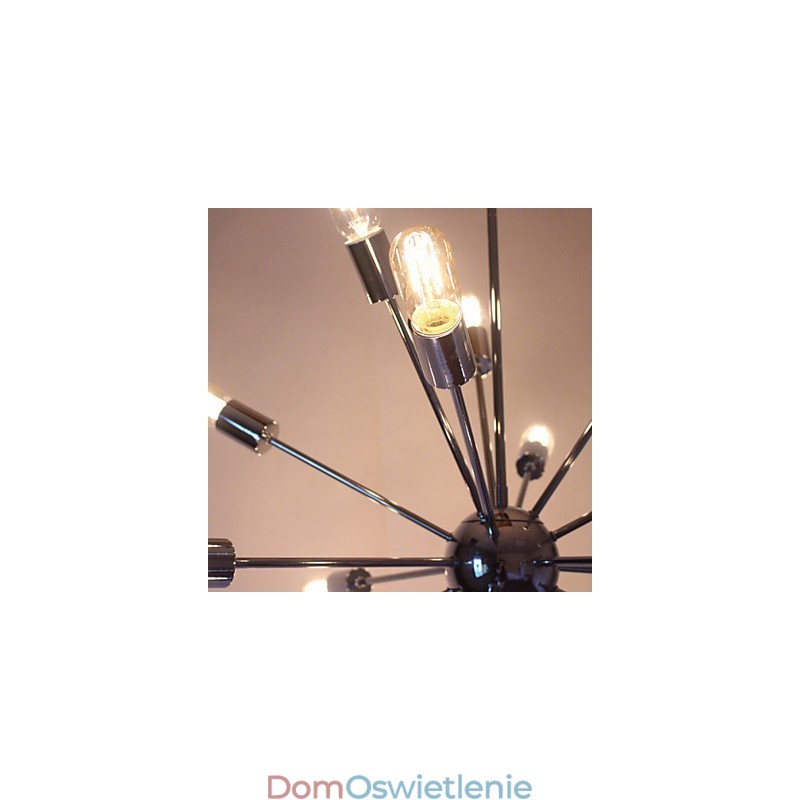 Żyrandol Nowoczesny Globus Salon Wiszący Jadalnia Zakupy Sklep Noc Metal Chrom