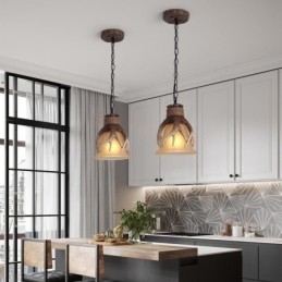 Jedno światło rustykalne artystyczne retro antyczne poroże lampa wisząca z kloszem szklanym