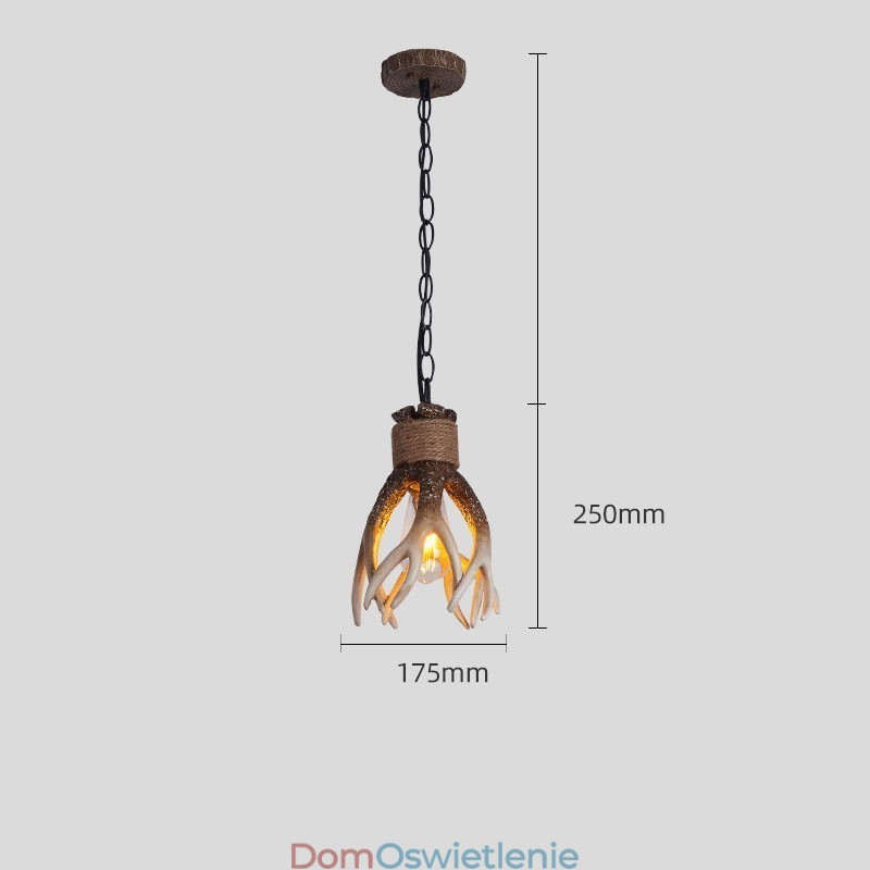Jedno światło rustykalne artystyczne retro antyczne poroże lampa wisząca