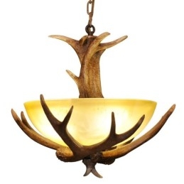 Jedno światło rustykalne artystyczne retro antyczne poroże lampa wisząca z kloszem szklanym