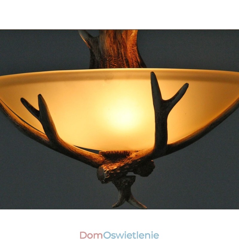 Jedno światło rustykalne artystyczne retro antyczne poroże lampa wisząca z kloszem szklanym