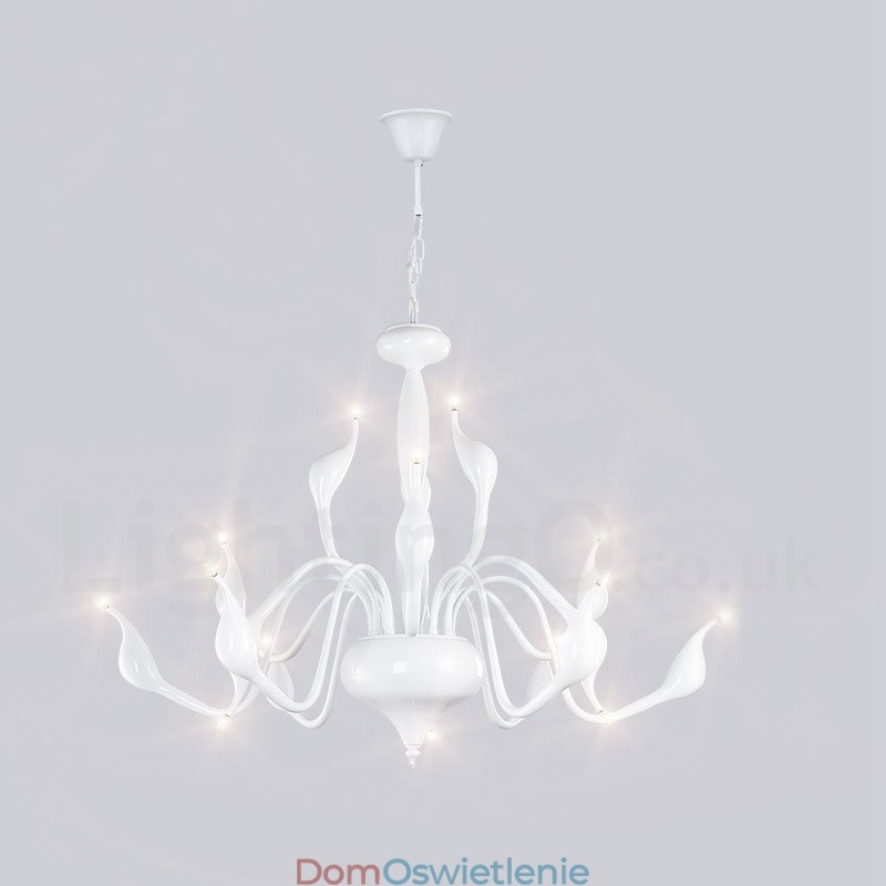 15-punktowy biały nowoczesny współczesny galwanizowany metalowy żyrandol