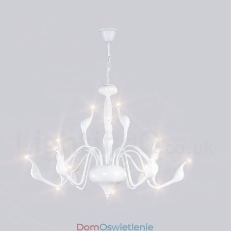 15-punktowy biały nowoczesny współczesny galwanizowany metalowy żyrandol