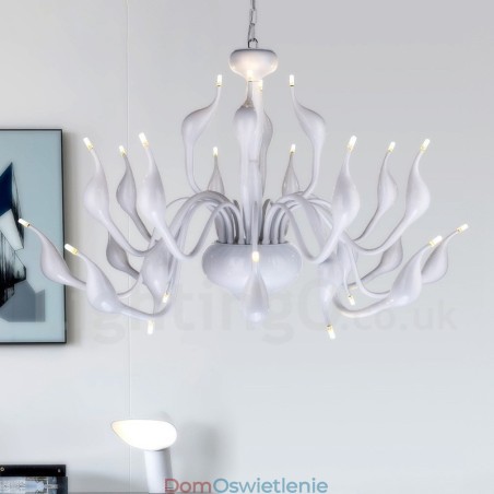 24 światła nowoczesny żyrandol łabędź światło G4 białe platerowanie 24 światła nowoczesny żyrandol łabędź światło G4 białe platerowanie