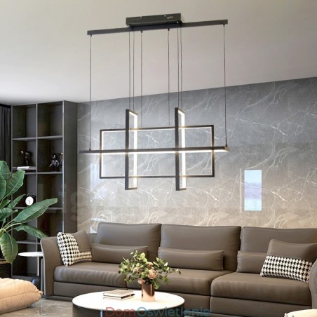 Ściemnialna lampa wisząca w nowoczesnym wzornictwie cztery prostokąty Ściemnialna lampa wisząca w nowoczesnym wzornictwie cztery prostokąty