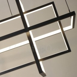 Ściemnialna lampa wisząca w nowoczesnym wzornictwie cztery prostokąty