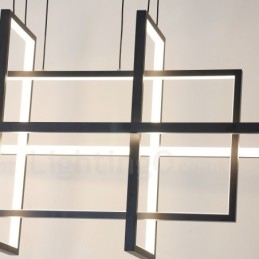 Ściemnialna lampa wisząca w nowoczesnym wzornictwie cztery prostokąty