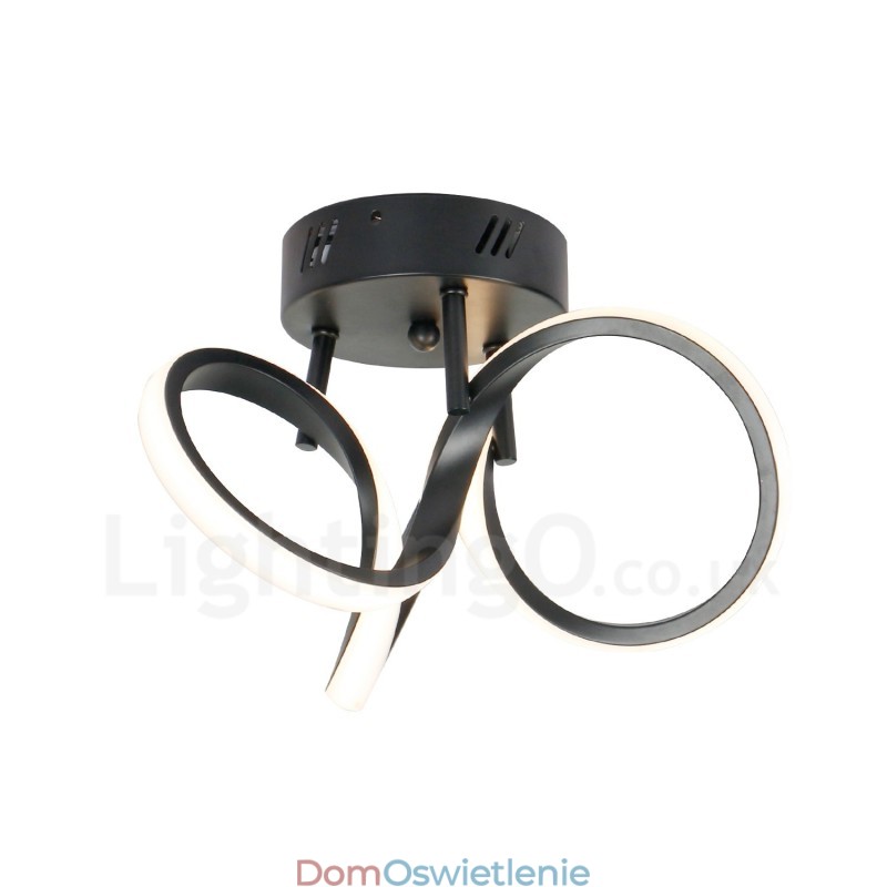 Przełącznik Triac, ściemnialny, czarny, nowoczesny, współczesny, nordycki styl, sufitowa lampa płaska, okrągła