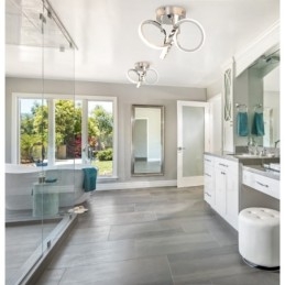 Przełącznik Triac, ściemnialny, chrom, nowoczesny, współczesny, nordycki styl, sufitowa lampa okrągła, montaż na płasko