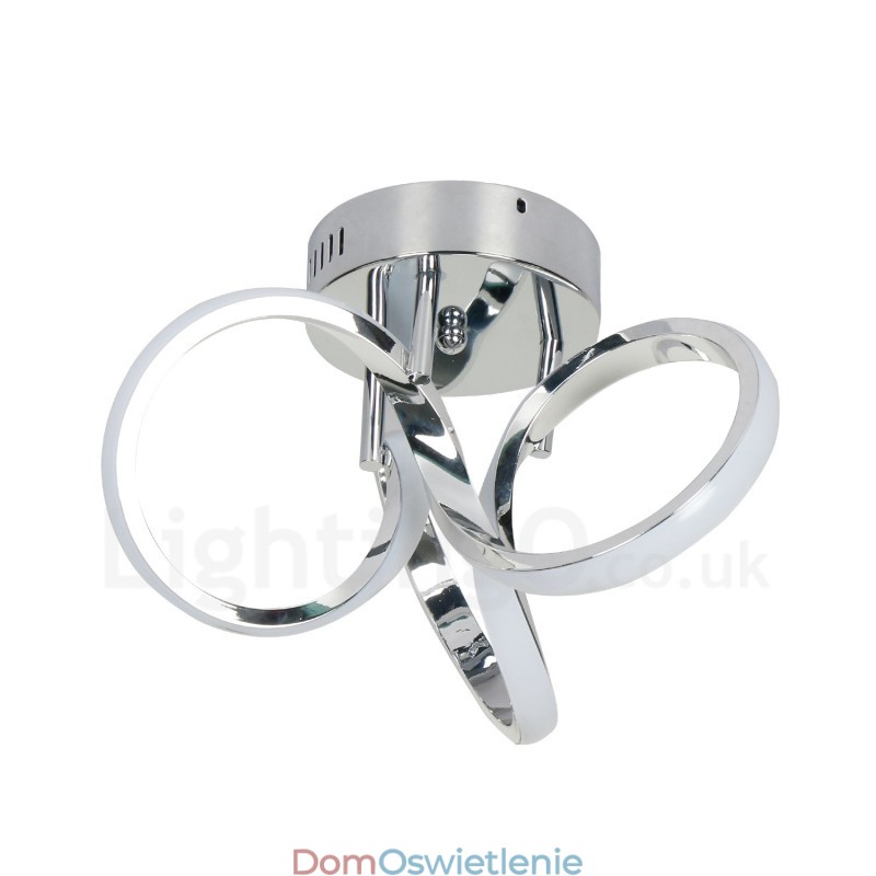 Przełącznik Triac, ściemnialny, chrom, nowoczesny, współczesny, nordycki styl, sufitowa lampa okrągła, montaż na płasko