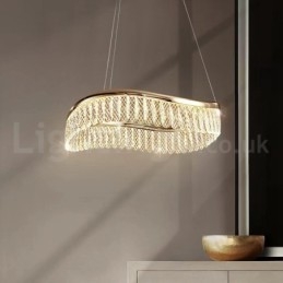Kwadratowa kryształowa lampa wisząca 1 2 pierścienie K9 kryształowa lampa sufitowa do wnętrz