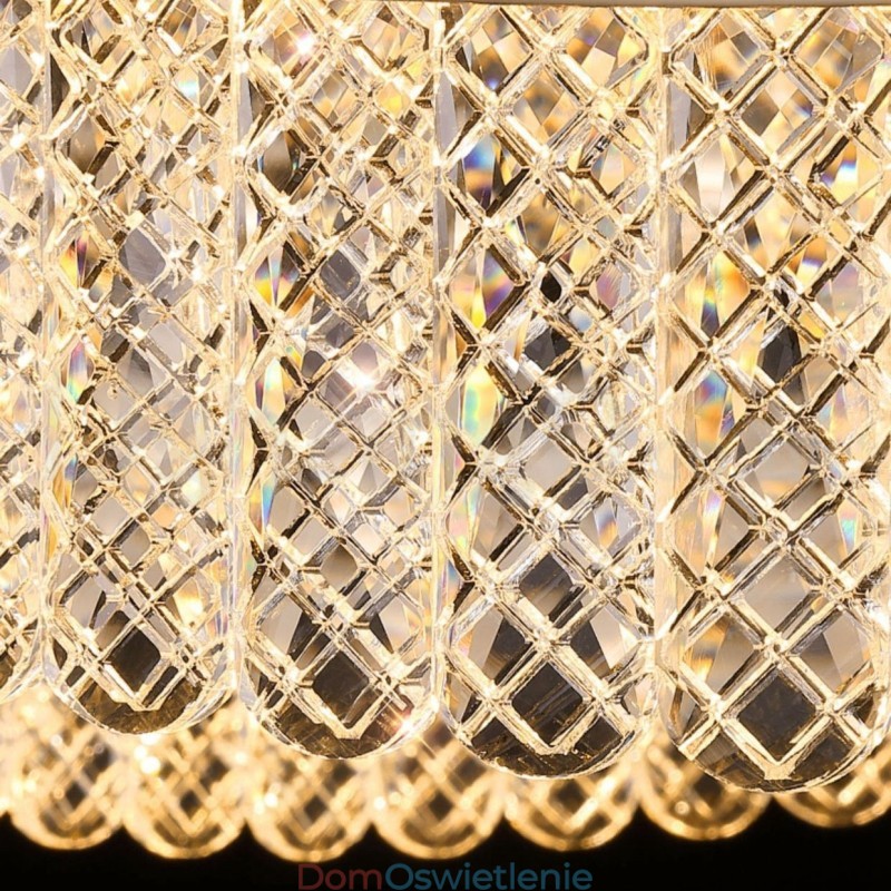 Kwadratowa kryształowa lampa wisząca 1 2 pierścienie K9 kryształowa lampa sufitowa do wnętrz