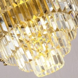 Duży luksusowy miedziany kryształowy żyrandol na 12+8+4 lamp