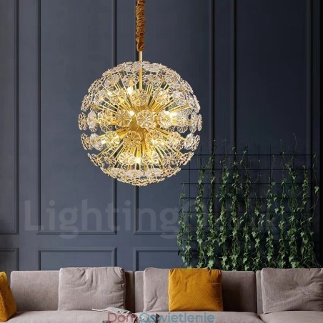 Nordic Spherical Brass Dandelion Crystal Pendant Light Nordic Spherical Brass Dandelion Crystal Pendant Light