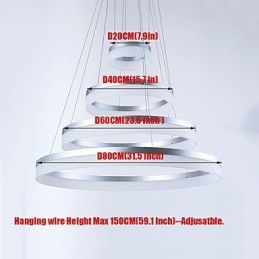 Żyrandol akrylowy Pierścień Wiszące Lampy Oświetleniowe z