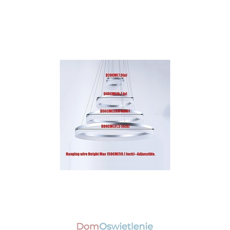 Żyrandol akrylowy Pierścień Wiszące Lampy Oświetleniowe z