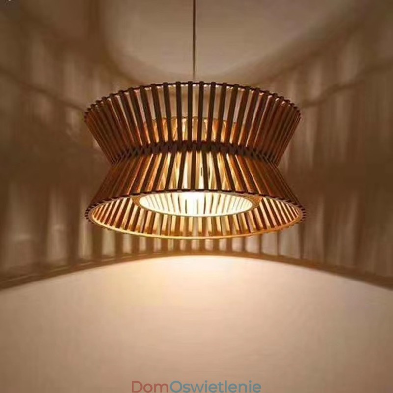 Lampa wisząca z drewna vintage