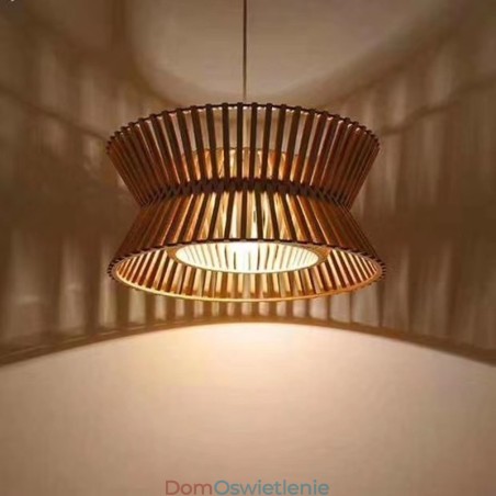 Lampa wisząca z drewna vintage Lampa wisząca z drewna vintage