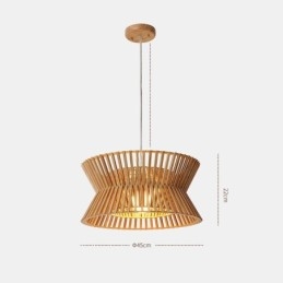 Lampa wisząca z drewna vintage