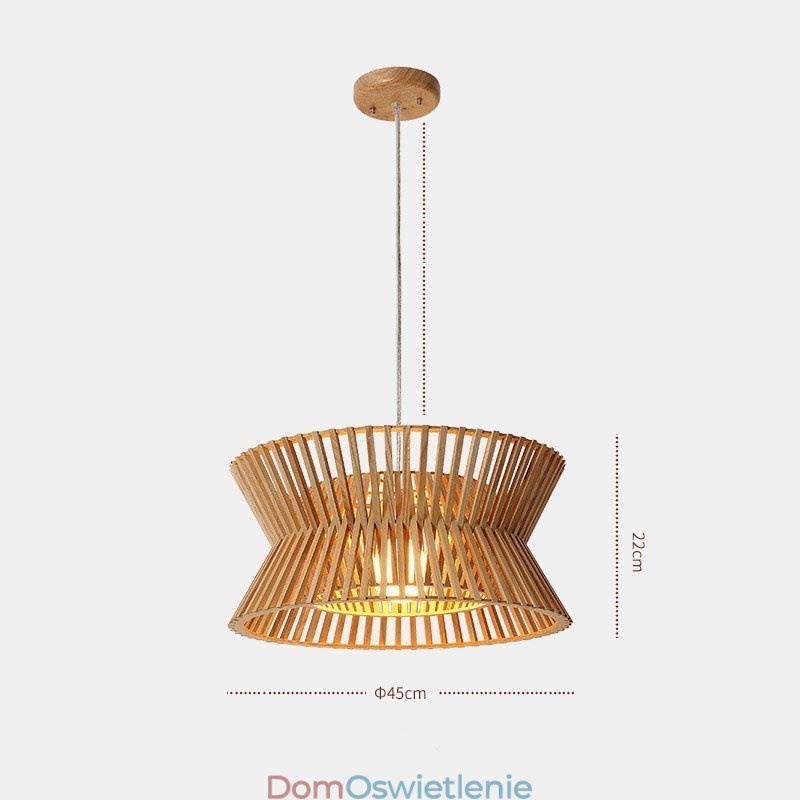 Lampa wisząca z drewna vintage