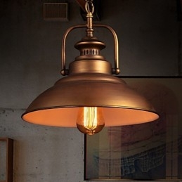 Lampa wisząca retro z metalowym kloszem w stylu starej fabryki