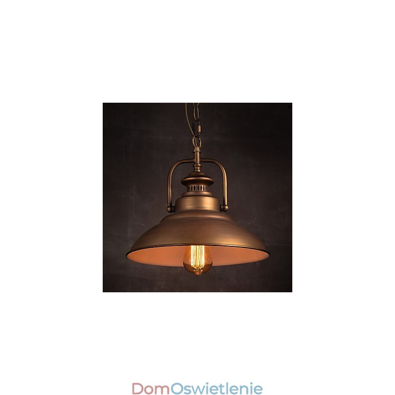 Lampa wisząca retro z metalowym kloszem w stylu starej fabryki