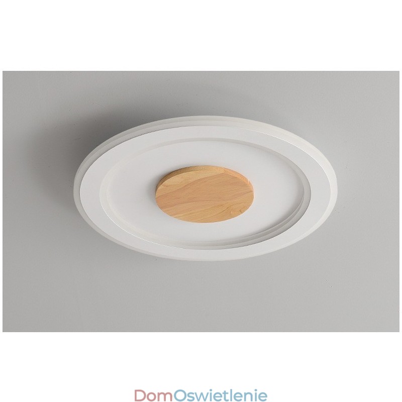 Okrągłe drewniane nowoczesne oświetlenie sufitowe montowane na płasko, oświetlenie wewnętrzne