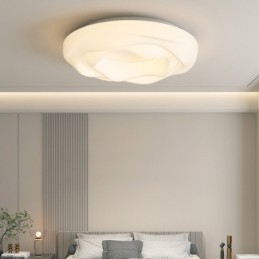 Ściemnialna okrągła nowoczesna lampa sufitowa do montażu na płasko, oświetlenie wewnętrzne
