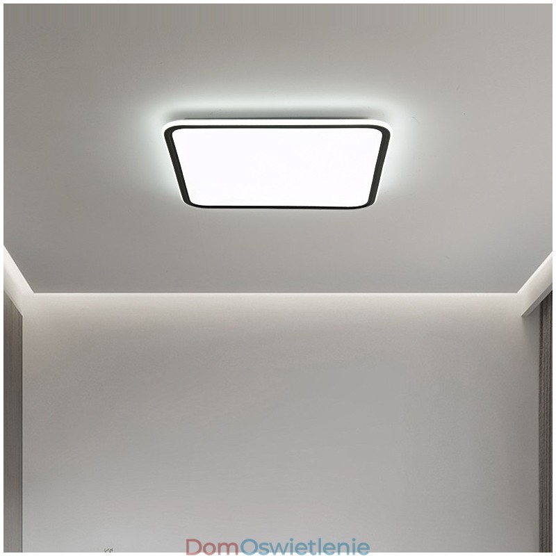 Nowoczesna ściemnialna kwadratowa lampa sufitowa do montażu na płasko, oświetlenie wewnętrzne