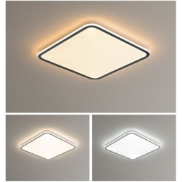 Nowoczesna ściemnialna kwadratowa lampa sufitowa do montażu na płasko, oświetlenie wewnętrzne