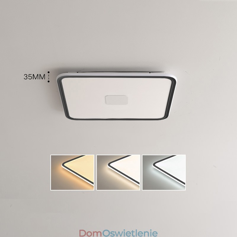 Nowoczesna ściemnialna kwadratowa lampa sufitowa z pełnym spektrum ochrony oczu