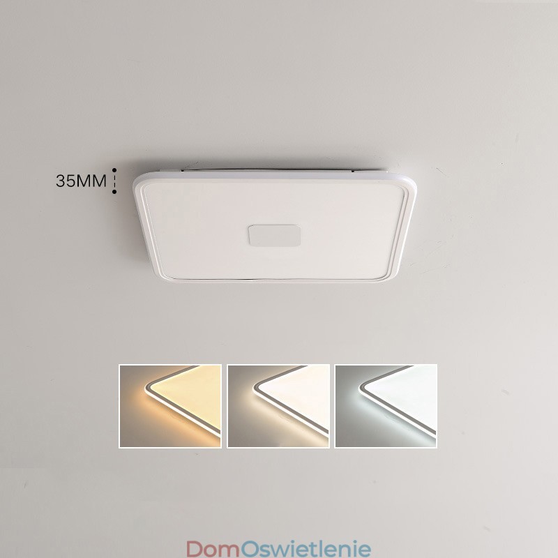 Nowoczesna ściemnialna kwadratowa lampa sufitowa z pełnym spektrum ochrony oczu