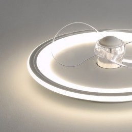 Nordic Round Ultra cienka, cicha, niewidoczna, ściemnialna, montowana na płasko lampa wentylatora, pełne spektrum ochrony oczu