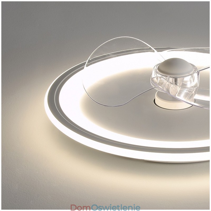 Nordic Round Ultra cienka, cicha, niewidoczna, ściemnialna, montowana na płasko lampa wentylatora, pełne spektrum ochrony oczu